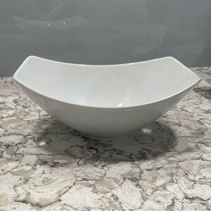 serving bowl rounded rectangular white porcelain accent decor display